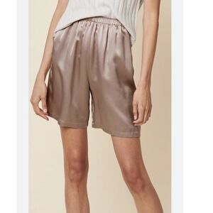 NWT $450 SABLYN 100% Silk Shorts M Lilac Elastic Waist High Rise Casual